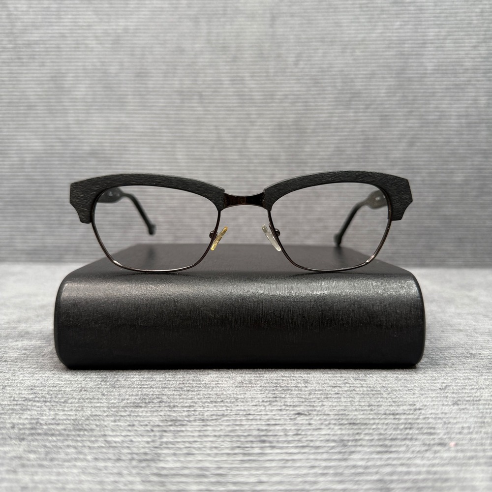 l.a. Eyeworks Poe 300495 Eyeglasses Black Wood Grain Cat Eye Frames Los Angeles